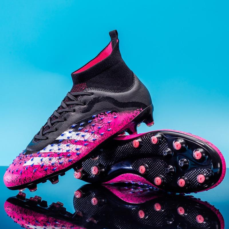 Romesi high-top football shoes, male and female students, long spikes, broken nails, competition training shoes
