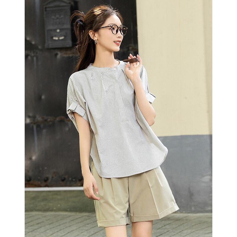 Женская полосатая плиссированная блузка Demana L