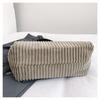 Korean Style Large Capacity Corduroy Tote - Autumn/Winter Fashion Commuter Shoulder Bag