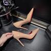 2026 New Red-soled Pointed High-heeled Shoes for Women, Beautiful Thin-heeled Temperament, Black High-heeled Patent Leather Single Shoes for Women