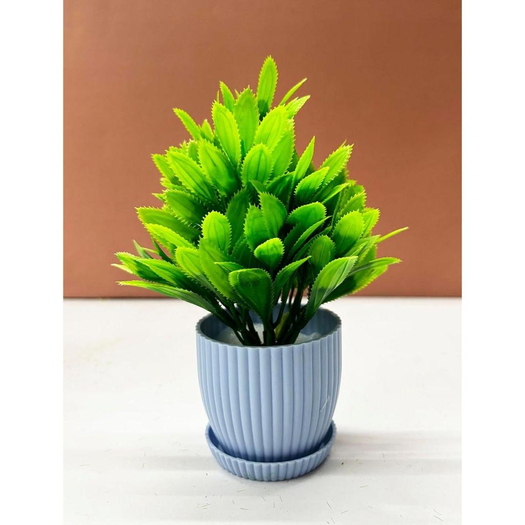 Plastové 6 kusů Umělé rostliny Malé,Mini Umělé rostliny Vnitřní Pro Domov Statek Koupelna Police Dekor(Výška : 17 cm, Modrá)