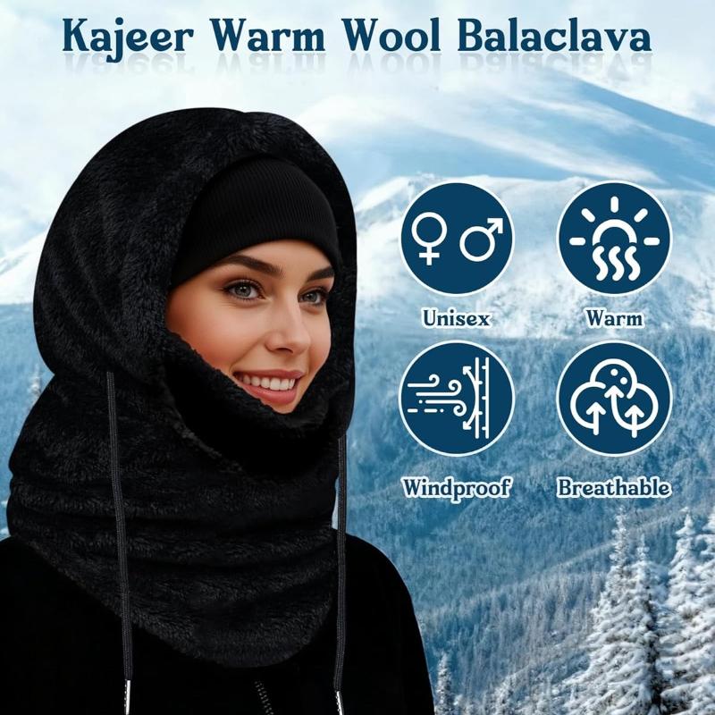 1pc Winter Warm Velvet Balaclava Wind-Resistant Winter Face Mask,Fleece Ski Mask for Men and Women,Warm Face Cover Hat Cap Scarf