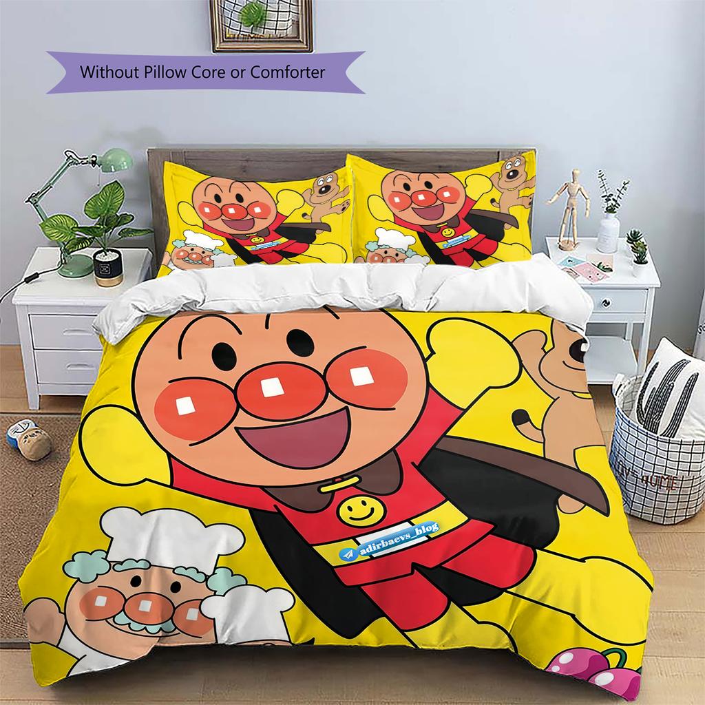 Anpanman Autumn Bedding Set Duvet Cover Pillowcase No Filler, Soft Home Bedroom Decor, Perfect Gift for Fans.chl