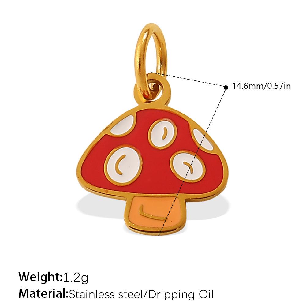 Adorable Multi-Shape Mushroom Pendant with Colorful Drip Oil Design