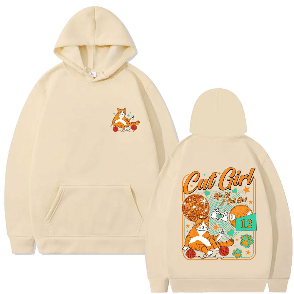The Life of A Showgirl Hoodie Cat Girl Funny Meme Pullover Hoodies Men's Women's Fashion Casual Oversized Hooded Sweatshirt
