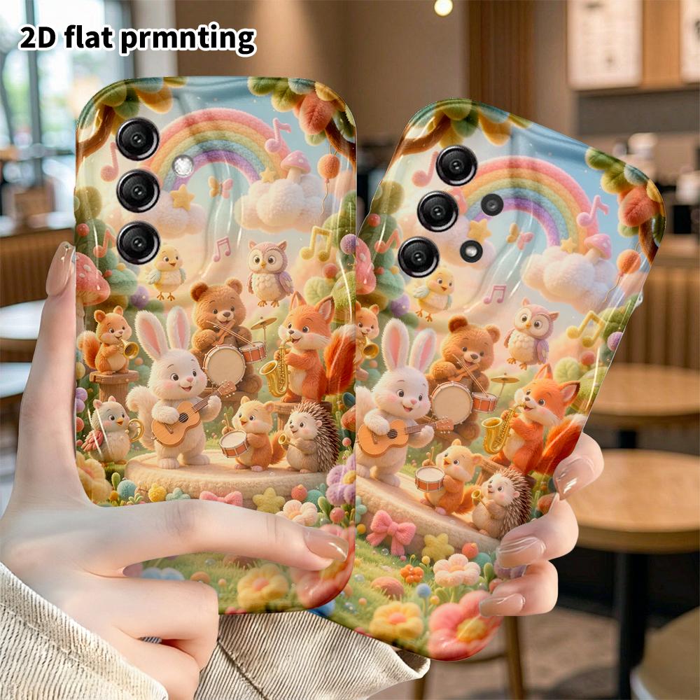 Phone case: 2D flat, suitable for Samsung Galaxy A34 A35 M05 M06 S20 S22 S21 FE Plus 5G, animal concert, perfect Christmas and Halloween holiday gift