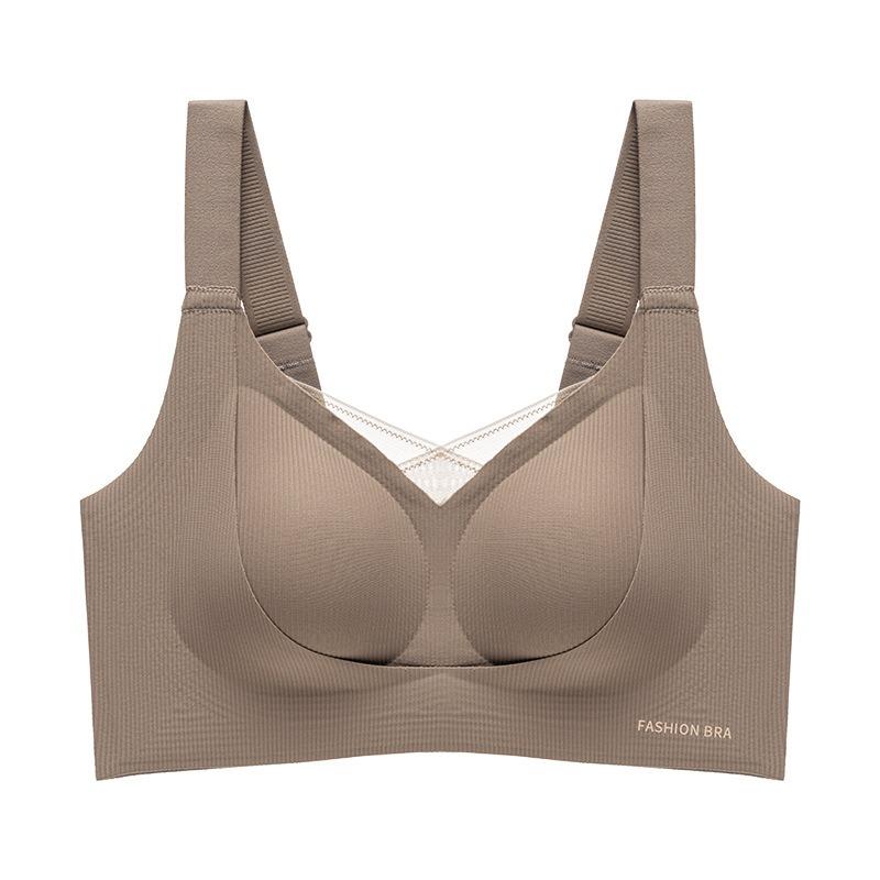 Large breasts show small gathering underwear, women's no steel ring, pull and close secondary breasts, anti-sagging adjustment bra
