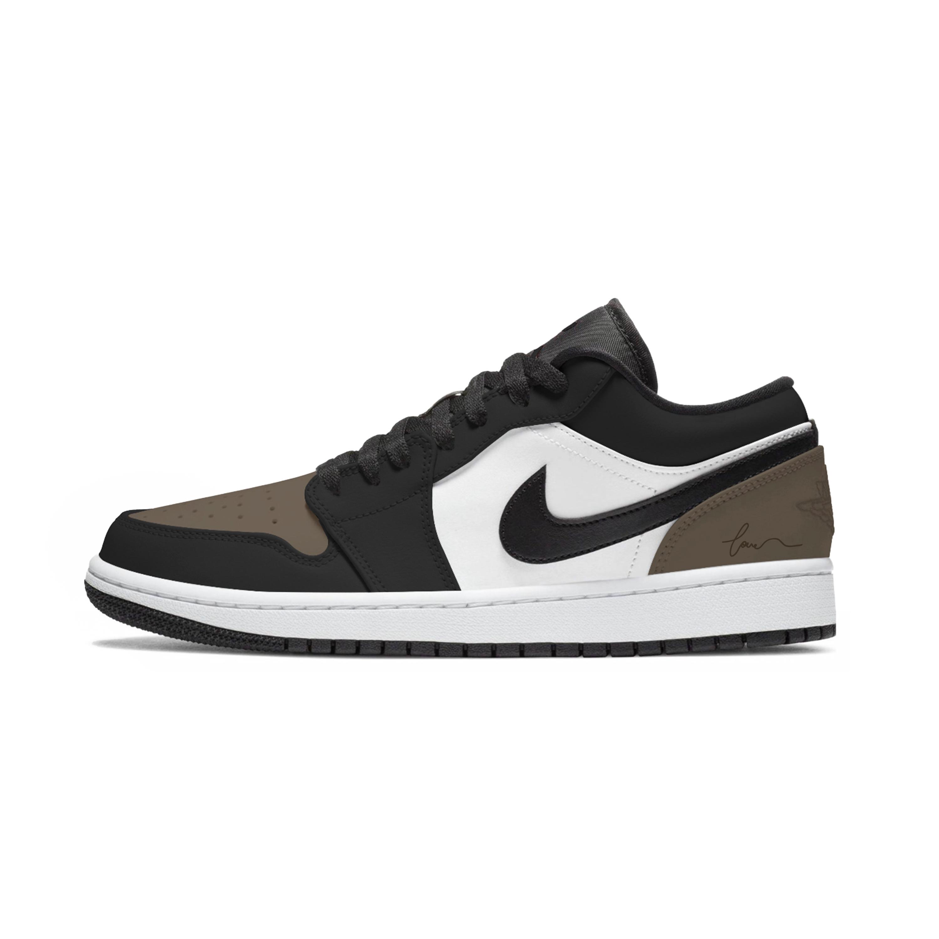 

Jordan Air Jordan 1 Mocha Abrasion Resistant Low top Vintage Basketball Shoes Unisex Brown 553558-165(Team1036-) 45