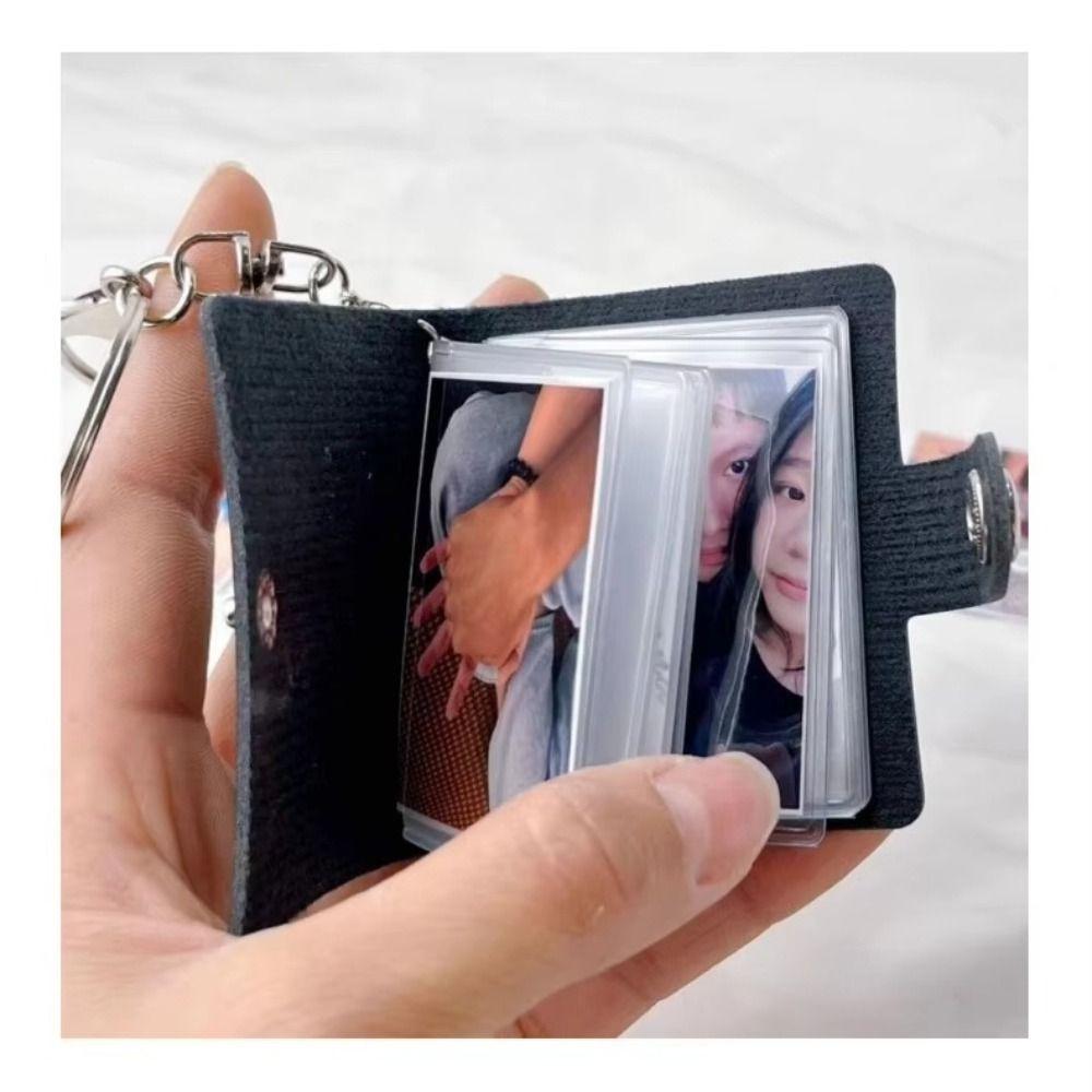 2 Inch Photo Album Keychain Backpack Keyring Photo Card Holder Portable Mini Photo Album  Bag Charm