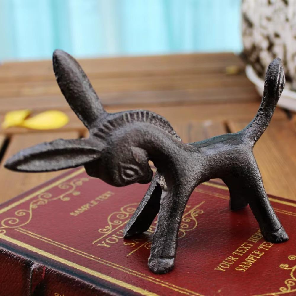 Sculpture Donkey Figurine Durable Iron Donkey Ornament Fantastic Animal Statue  Home Decor