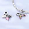 Charm Bead Charms copper Authentic Bead Charms Heart Bow Compatible With Bracelets Bracelets Diy Ideal For Woman Jewellery