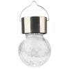 Solar Hanging Light Outdoor Cracked Glass Ball Lantern for Yard Patio Fence Tree White Light