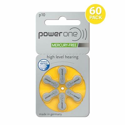 10 X PowerOne P10 Hearing Aid Battery (6 Batteries Pack) Free Shipping WorldWide