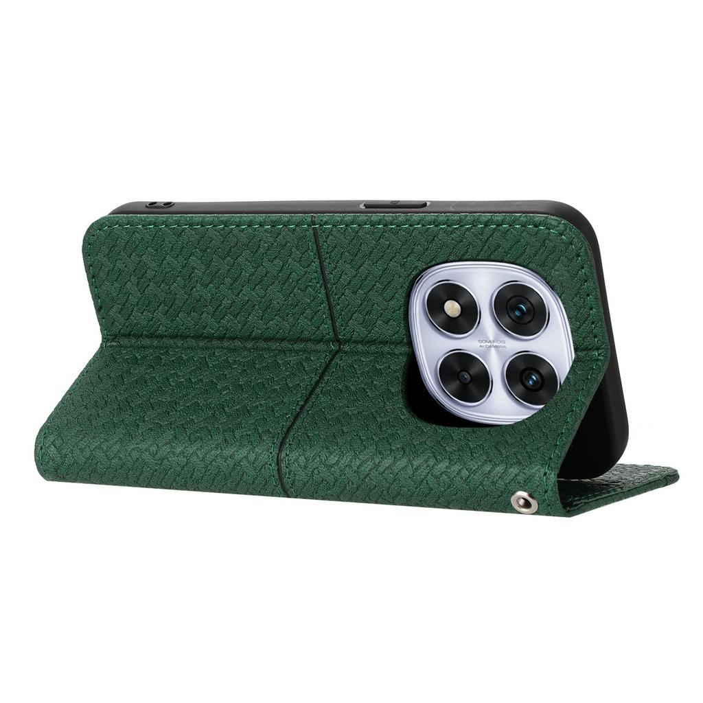 For Xiaomi Redmi Note 14 Pro+ 5G Magnetic Case Woven Texture Card Slots Cover