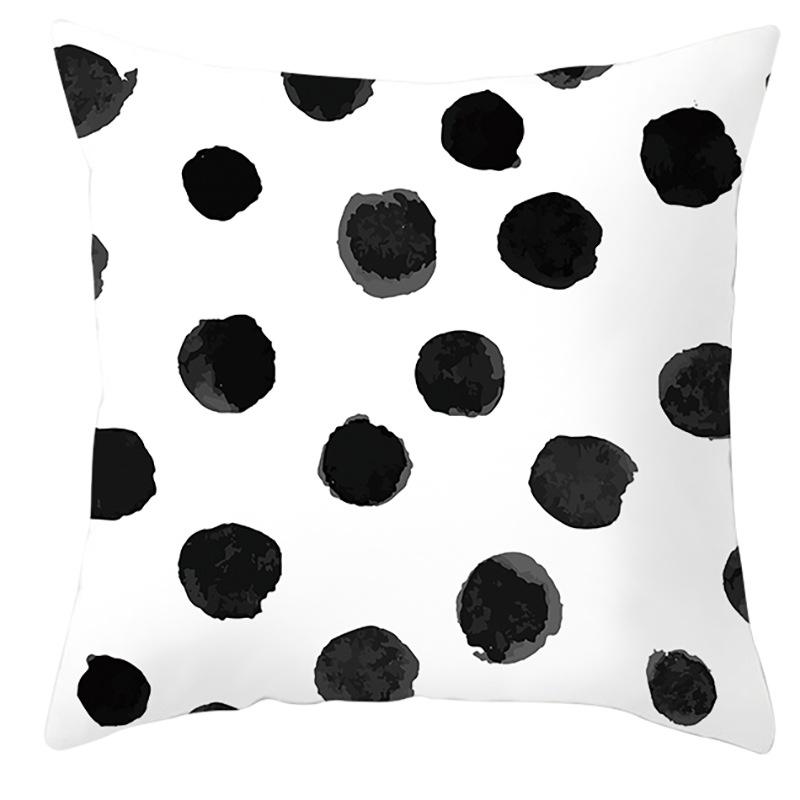 New Simple Black and White Plain Pillowcase Geometric Home Cushion Cover