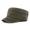 Unisex Vintage Washed Cotton Military Cap Summer Outdoor Sun Protection Flat Top Hat Fashion Cadet Hat Army Style Peaked Cap Casual Sport Hat