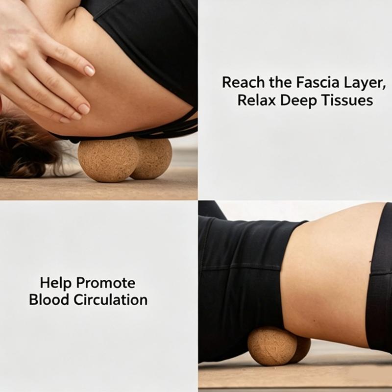 Natural Corks Massage Ball Wooden Myofascial Release Tool For Muscle Relaxation and Fitness Enthusiasts
