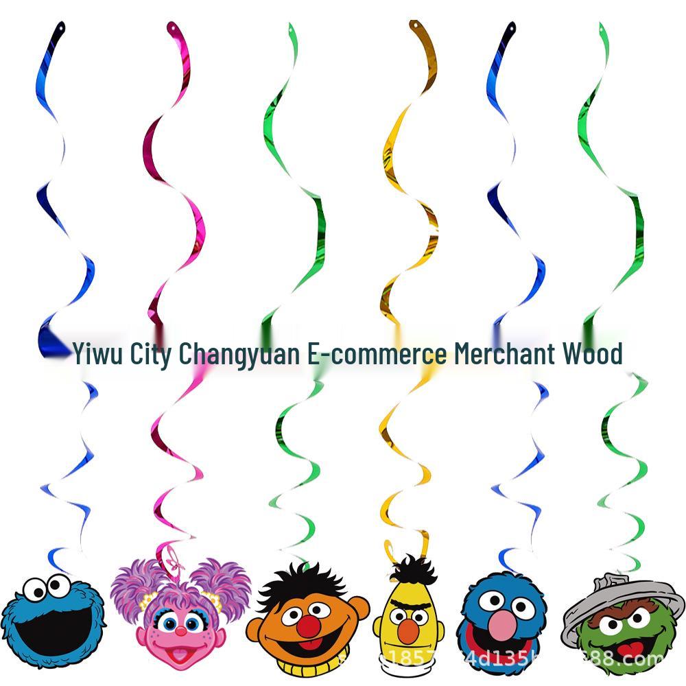Sesame Street Birthday Party Tableware Set: Disposable Plates, Cups, and Cute Balloons for Kids' Celebrations.
