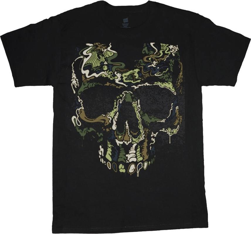 Camo Skull T-shirt Mens Graphic Tees Skulls Tee Shirt Clothing Apparel Gifts S разноцветный