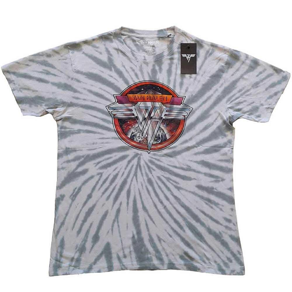 Van Halen Unisex T-Shirt: Chrome Logo (Dip-Dye) (Medium) S
