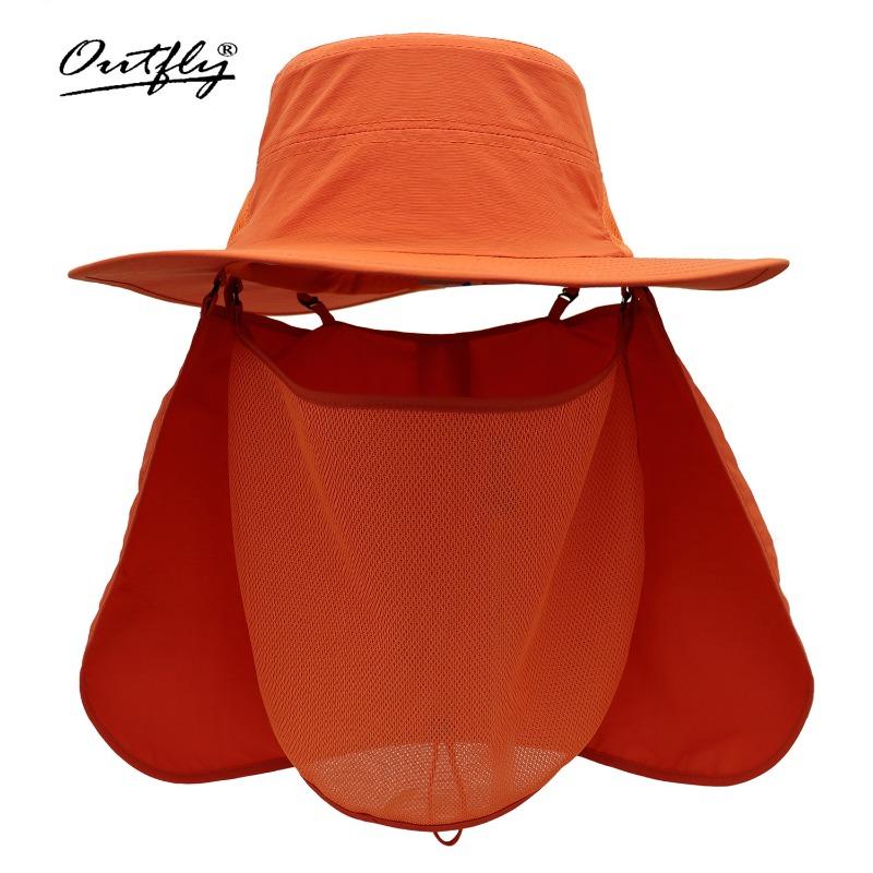 Spring and summer new sunscreen fishing hat big head circumference UV protection breathable sun hat outdoor leisure hiking bucket hat