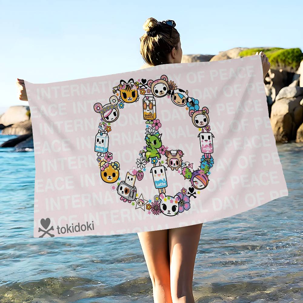 Japan Tokidoki Anime Badetuch Mikrofaser Weich Wasserabsorbierend Atmungsaktiv Für Mädchen Kinder Dekoratives Cartoon Strandtuch