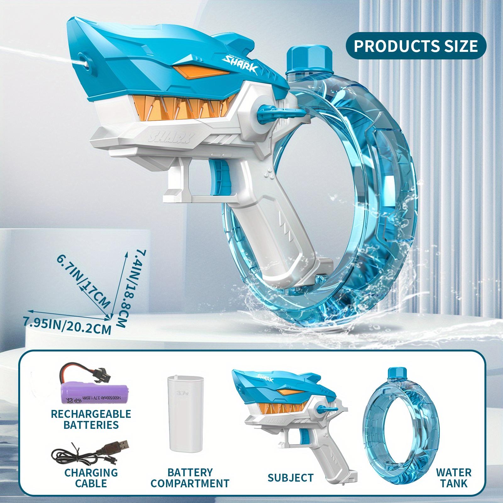 

High-Capacity Shark One-Button Automatic Electric Water Gun - Summer Pool And Beach Parties Christmas, Thanksgiving Gifts небо синє кольору