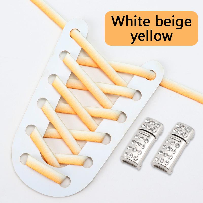 Diamond Magnetic Lock Shoelaces Gradient Elastic No-Tie Shoe Laces for Sneakers Kids & Adults Rubber Bands for Easy Fit