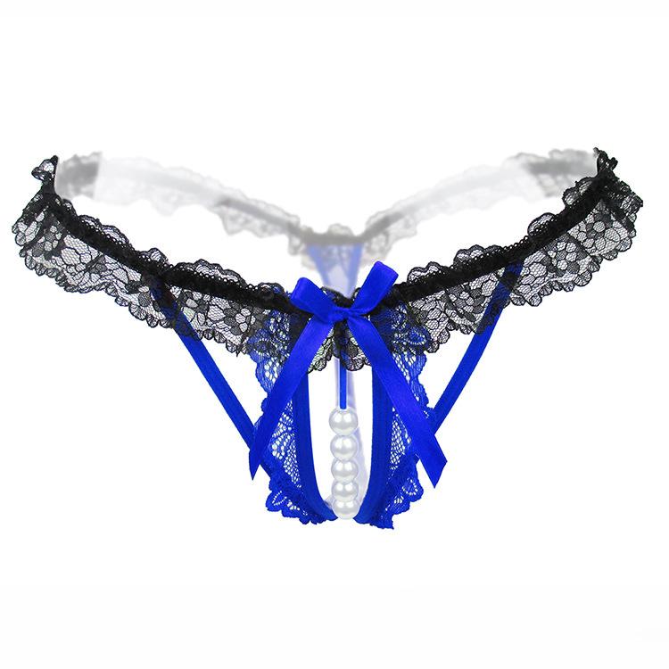 Open Panties Female Interest Temptation Lace Low Waist Ultra-thin Transparent Mesh Sexy Hot Women's Thong Open Crotch