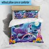 Magical Unicorn Garden 3pcs Bedding,Including 1pc Duvet Cover And 2pcs Pillowcases Perfect for Christmas,Ideal for Bedroom, Dormitory