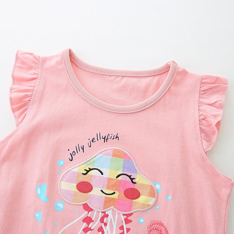 Completo Estivo a Maniche Corte da Bambina 2024 Abbigliamento per Bambini T-shirt + Pantaloncini a Quadri Set da 2 Pezzi Outfit Casual