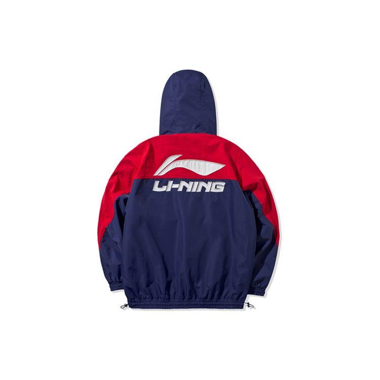 Li Ning Big Logo Half-Zip Loose Hoodie Men Hoodies Blue AFDQ025-3