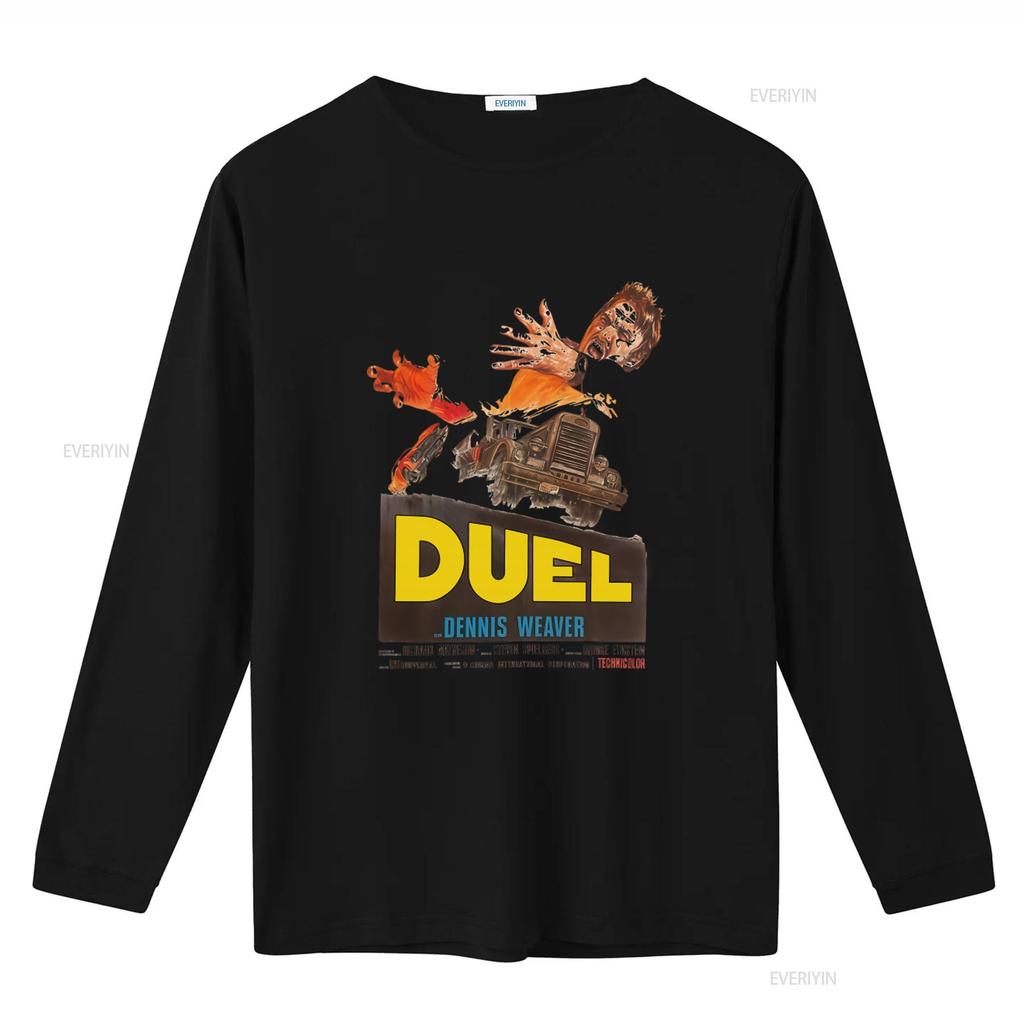 Steven Spielberg Duel Movie T Shirt Retro Horror Truck Design for Premium Quality Cotton Vintage Washed Fashion Breathable