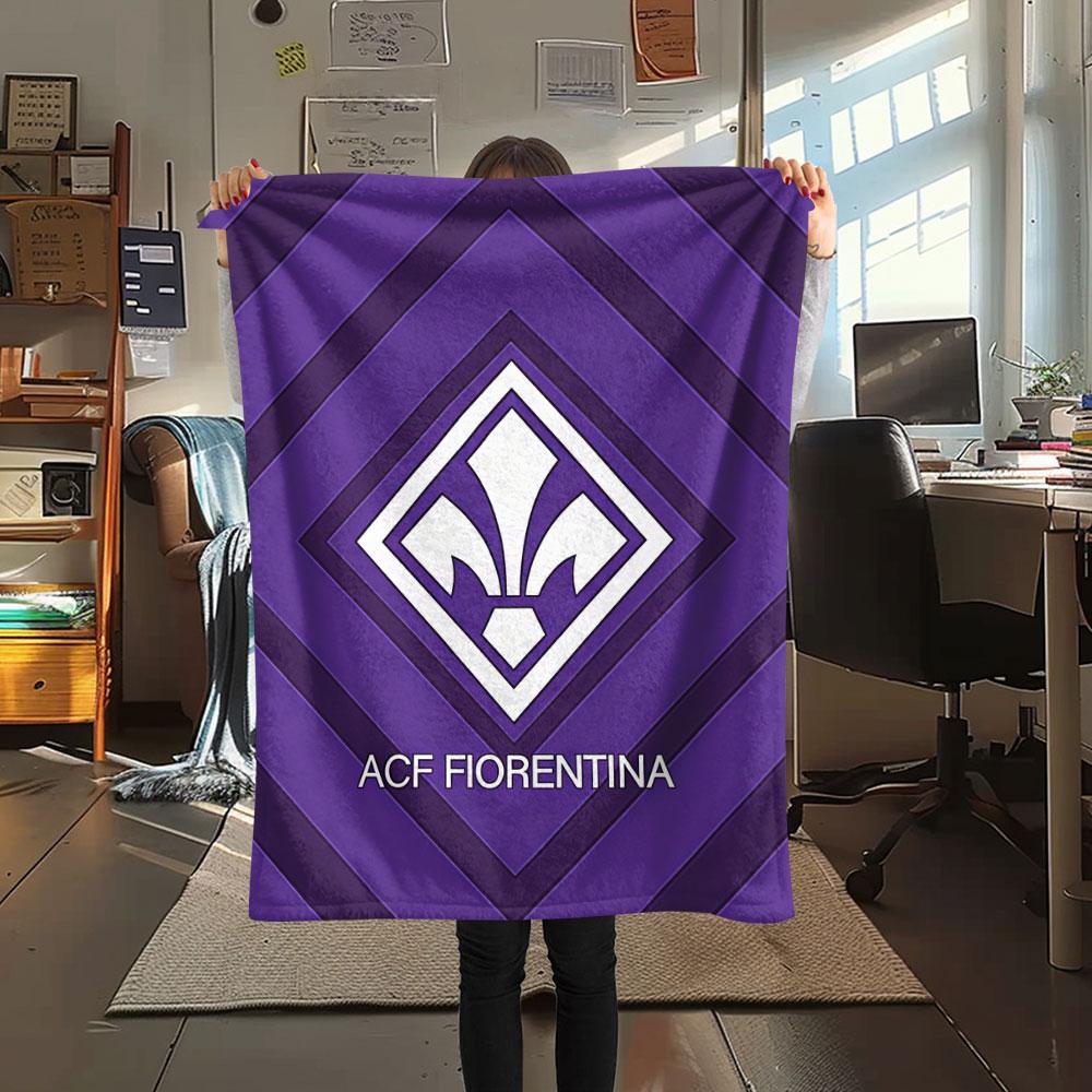 Coperta in Flanella ACF Fiorentina, Alta qualità, Confortevole per Tutte le Stagioni, Arredamento per la Casa, Calore e Comfort
