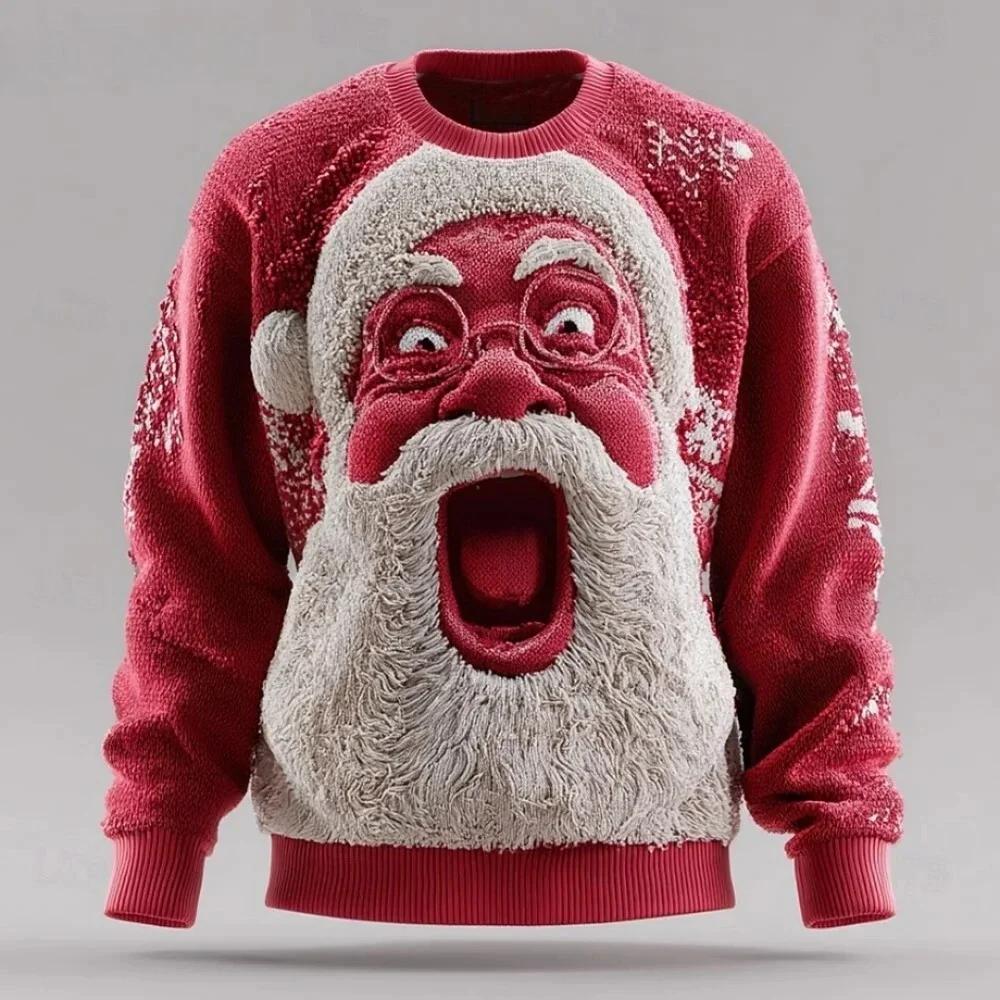 Women's, and Teenagers' Ugly Christmas Sweaters, Christmas Gingerbread Man Patterned Round Neck Sportswear Y2k Clothes