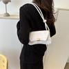 Fashionable Small Square Shoulder Bag In Black White Brown Casual Pu Crossbody Style