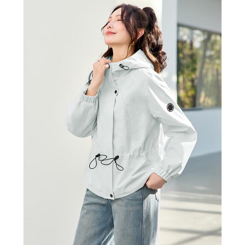 TERRE BLEUE Damen Kurzparka Jacke mit Kapuze