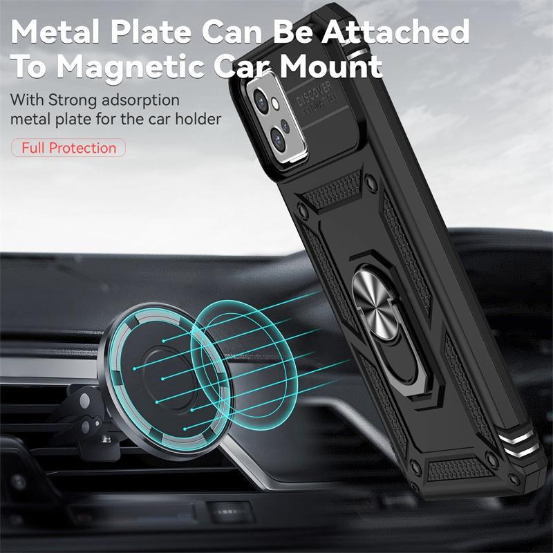 Husă Pentru Motorola G32 Carcasă Glisantă Lentilă Cameră Armură Huse Telefon Pentru Moto G32 G 32 MotoG32 Suport Magnetic Auto Inel Husă de Protecție