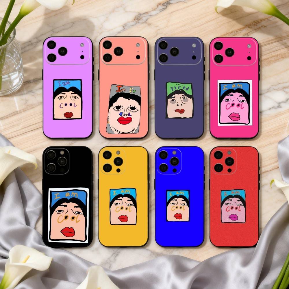 Funny I Am C-Cool Pattern Phone Case For iPhone 17pro,16,15,14,13,12,11 Plus,Pro Max,XS,Soft Silicone Black Cover