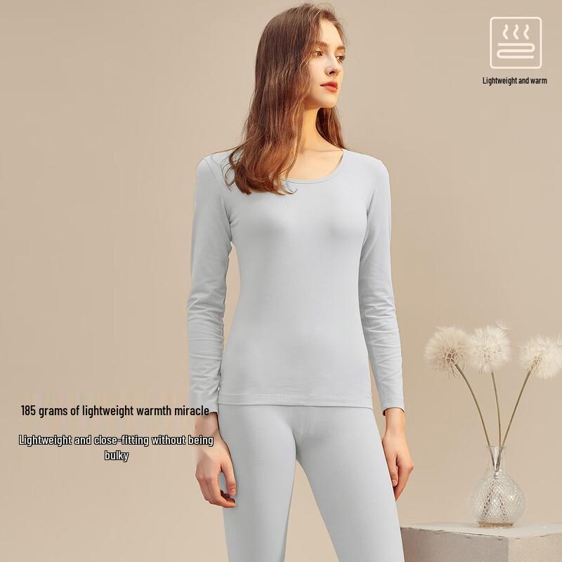 Dingguagua 95% Cotton Round Neck Thin Thermal Underwear Set for Couples