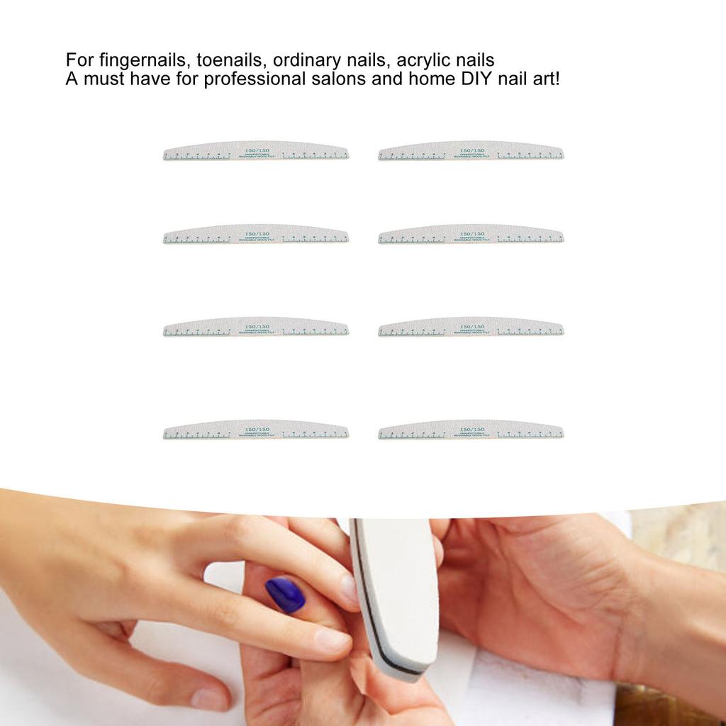 50pcs Nail Art File 150/150 Grit Polishing Reusable Washable Professional Nail Buffering File