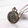 Pocket Watch Antique Butterfly Skeleton Analog Display Waterproof With Cover Pendant Necklace Chain Bronze Retro Fashion Accessory Birthday