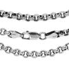 Gin No Silver 925 Smoked Roll Simple Chain Necklace for Men and Chain Only [Shinjuku Kura] (Light) Chain, Approx. 4.5mm Wide, 40-60cm (50cm) Long,