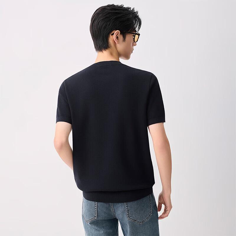 Baoxiniao Men's Round Neck Short Sleeve Knitted T-shirt