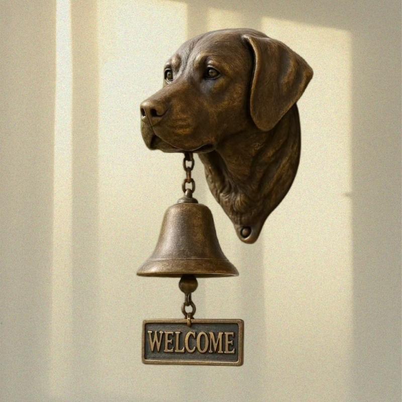 Metal Welcome Doorbell Vintage Halloween Wit-ch Dog Bell Interesting Hangable Manual Doorbell For Home Entrance Wall Mount Decor