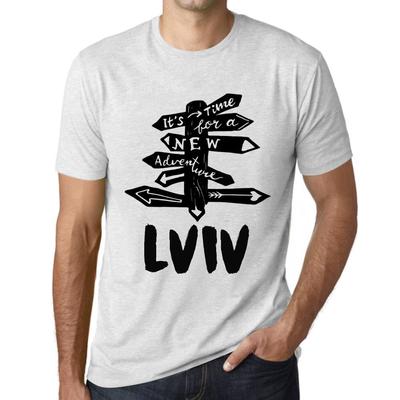 Men’s Vintage Tee Shirt Graphic T Shirt Time for New Advantures Lviv Vintage White