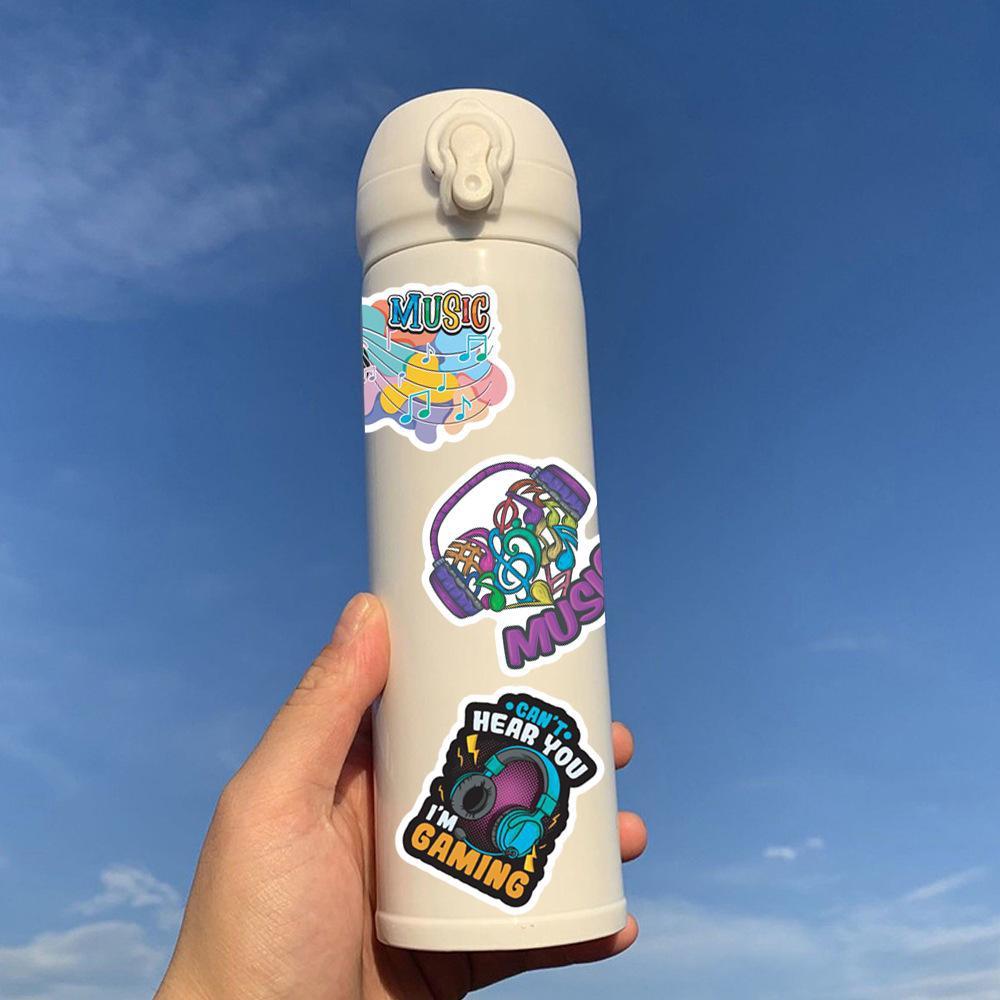 Musiknoten-Aufkleber, 50 Stück, inspirierende Worte, Musik-Schallplatten-Aufkleber für Laptop und Wasserflasche für Musikliebhaber