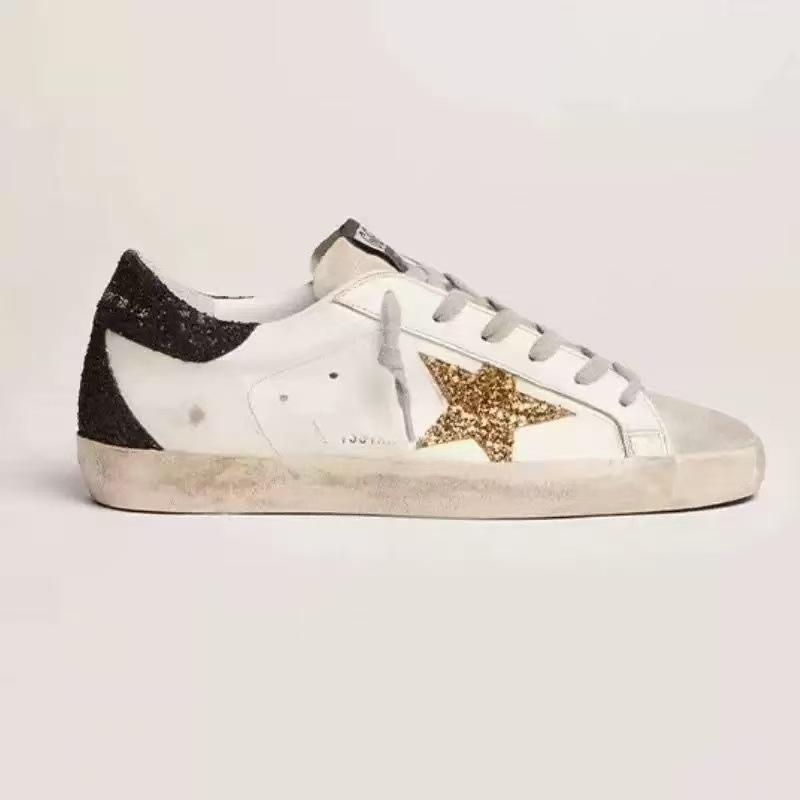 GG Stern kleine schmutzige Schuhe 20 neue Pailletten Freizeit schuhe flach retro altes Paar weiße Schuhe 39