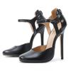 Neue Modenschau Sexy Sandalen Damen Klassiker Schnallenriemen PU 14CM Dünne Absätze Mode Damen Pumps Damenschuhe Pumps Schwarz