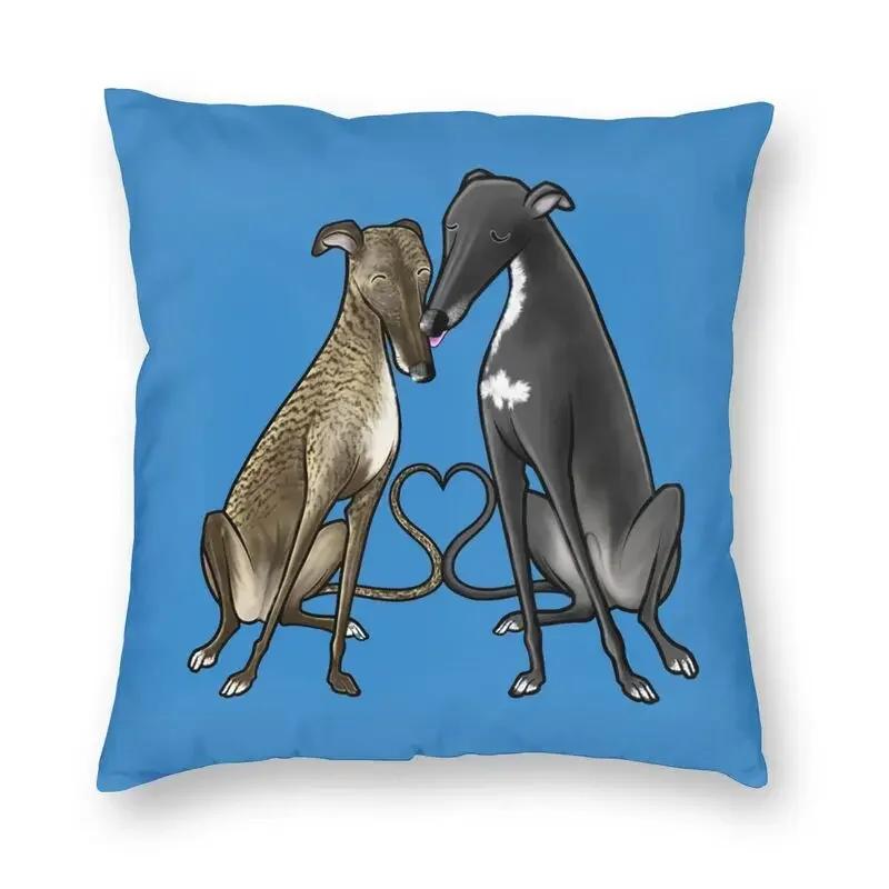 Greyhound Whippet Sighthound Dog Cushion Cover Double-Sided Printing Dog Lover Art Floor Pillow Case For Sofa Cool Pillowcase